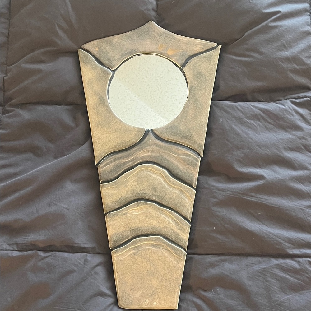Vintage Gold-Tone Sculptural Wall Mirror
